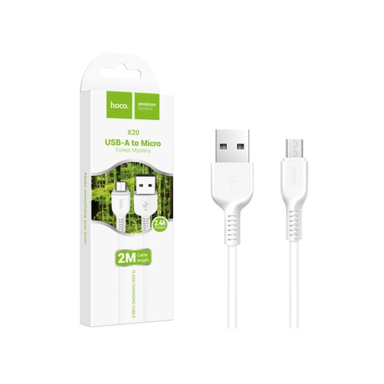 Cabo de Carregamento Hoco X20 Flash Micro 2M Branco Cabo de Carregamento Hoco X20 Flash Micro 2M Branco